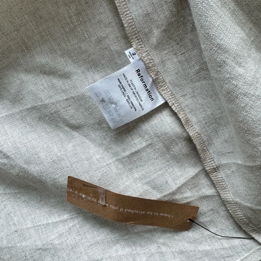 Reformation NWT 2 Effie Oatmeal Linen Bustier Maxi Dress - Picture 9 of 10
